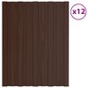 vidaXL Roof Panel 12 pcs Brown 60 x 45 cm Galvanised steel