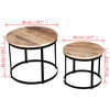 vidaXL Two Piece Coffee Table Set Rough Mango Wood Round 40 cm/50 cm