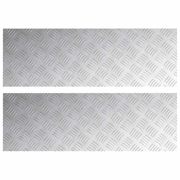 vidaXL Stair Tread Rectangular 2 pcs Silver 90 x 30 cm Aluminium