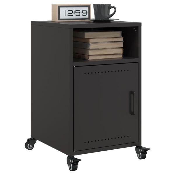 vidaXL Bedside Cabinets 2 pcs Black 36x39x59 cm Steel