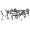 vidaXL 9 Piece Outdoor Dining Set Steel Dark Grey