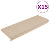 vidaXL Stair Mats Self-adhesive Sisal-Look 15 pcs 65x21x4 cm Berber