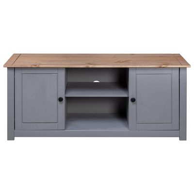 vidaXL TV Cabinet Grey 120x40x50 cm Solid Pine Wood Panama Range