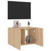 vidaXL TV Wall Cabinet with LED Lights Sonoma Oak 60x35x41 cm