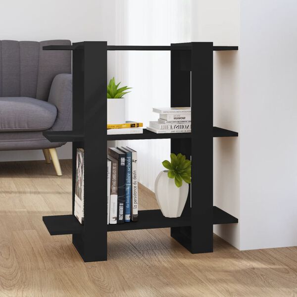 vidaXL Book Cabinet/Room Divider Black 80x30x87 cm