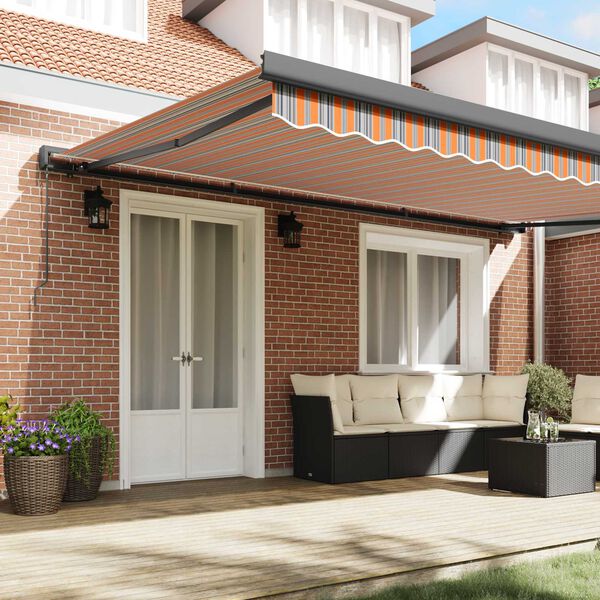 vidaXL Retractable Awning Multicolour 500 x 300 cm Fabric and Metal