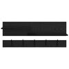 vidaXL Wall-Mounted Coat Rack with Shelf Black Oak 90 x 15 x 36 cm