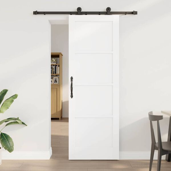 vidaXL Sliding Door ORKDAL White 73.5 x 211 cm Solid Pine Wood