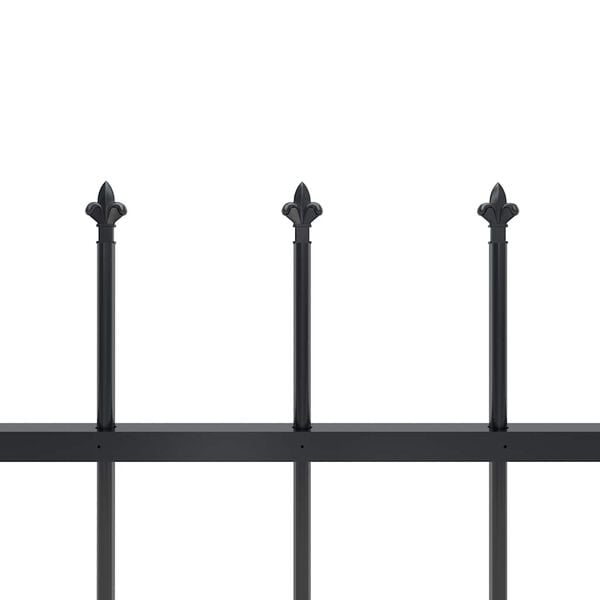vidaXL Garden Fence Woerden with Spear Top Steel 181x120 cm Black