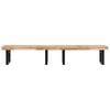 vidaXL Basin Shelf Wall Mounted Steel and Solid Wood Acacia