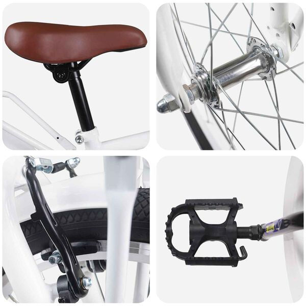 vidaXL Kids Bike 20'' for 6-11 Years Old White