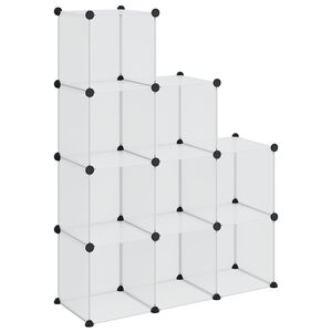 vidaXL Storage Cube Organiser with 9 Cubes Transparent PP