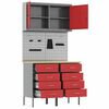 vidaXL Work Cabinet with Drawer 5 pcs Red Engineered Wood and Steel