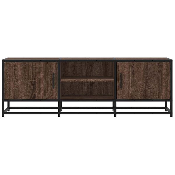 vidaXL TV Cabinet Brown Oak 120x35x41 cm Engineered Wood and Metal