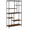 vidaXL Bookshelf Smoked Oak 99x35,5x176 cm Engineered Wood and Steel