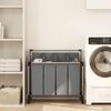 vidaXL Laundry Basket with Wheels 4 Compartments Grey