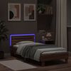 vidaXL Bed Frame without Mattress with LED Lights Brown Oak 90x190 cm Single