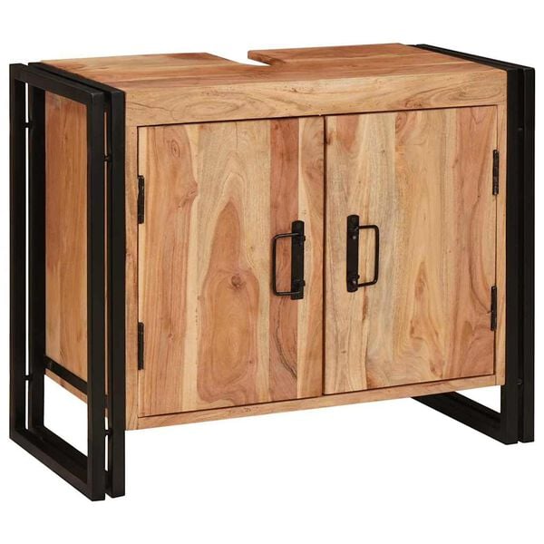 vidaXL Sink cabinet with Shelf Brown 71 x 33 x 58 cm Solid Acacia Wood