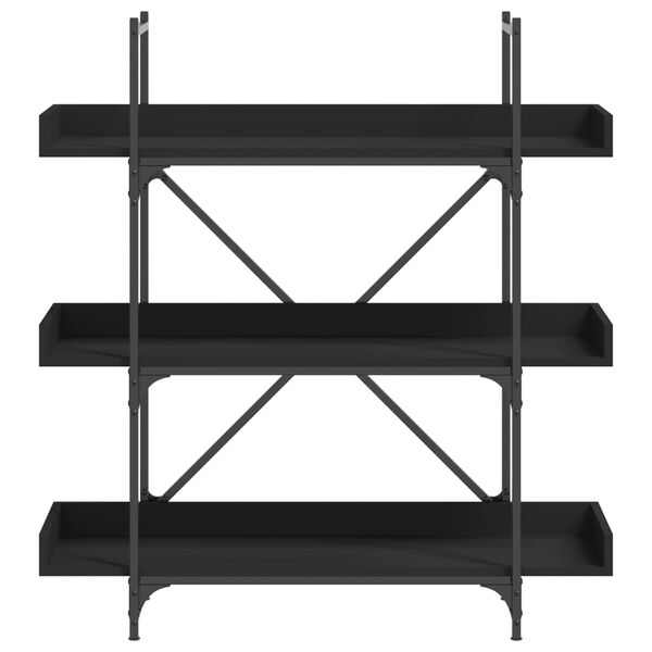 vidaXL Bookcase 3-Tier Black 100x33x108.5 cm Engineered Wood