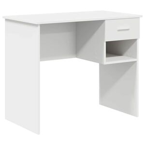 vidaXL Desk with Drawer White 90 x 49 x 75 cm Engineered Wood