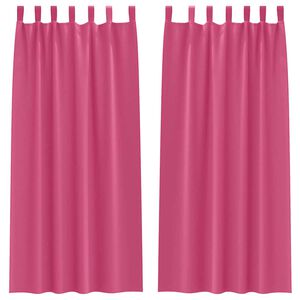 vidaXL Blackout Curtains with Rings 2 pcs Bright Pink 225 x 140 cm
