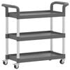 vidaXL 3-Tier Trolley Grey 77x34x72 cm Aluminium