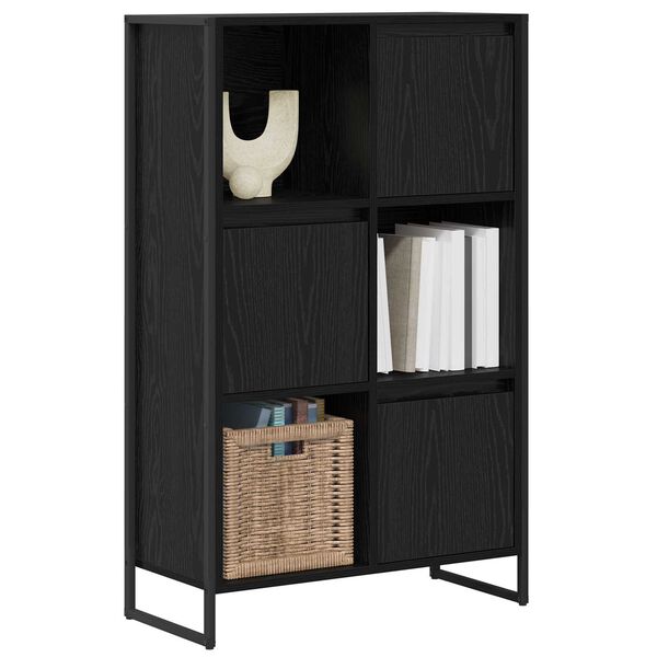 vidaXL Book Cabinet Black Oak 68 x 30 x 108.5 cm Engineered Wood