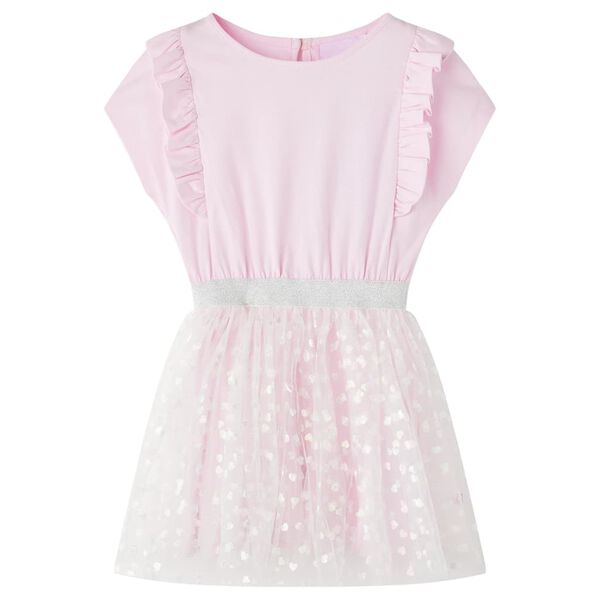 Kids' Dress with Ruffles Light Pink 128
