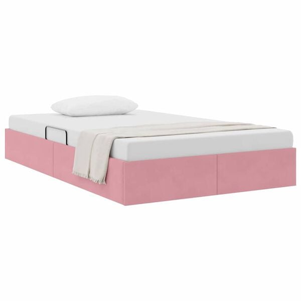 vidaXL Storage Bed with Mattress with Storage Pink 120 x 200 cm Velvet