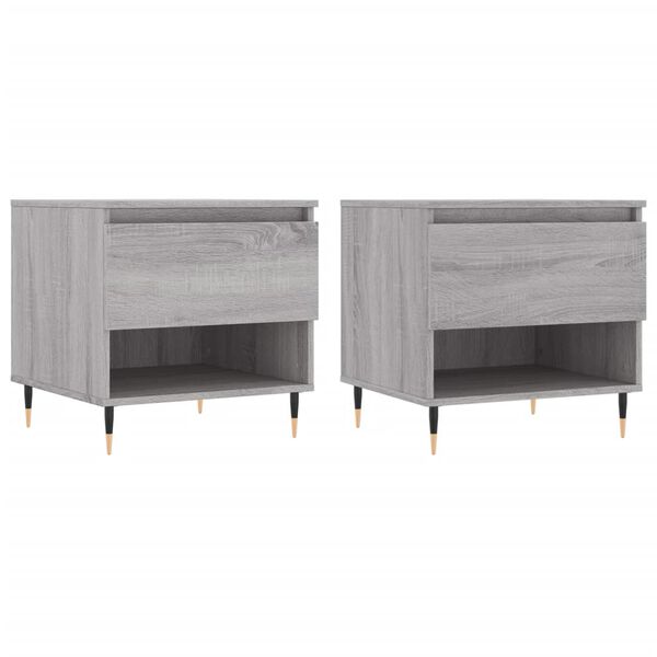vidaXL Coffee Tables 2 pcs Grey Sonoma 50x46x50 cm Engineered Wood