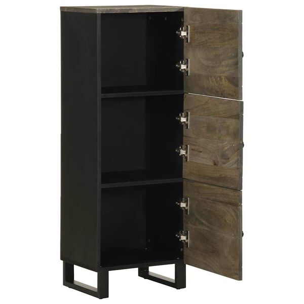 vidaXL Highboard Black 40x33x110 cm Solid Wood Mango