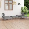 vidaXL 5 Piece Garden Lounge Set Grey Solid Pinewood