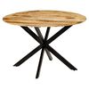 vidaXL Dining Table Solid Rough Mango Wood and Steel 120x77 cm