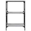 vidaXL Bookcase 3-Tier Grey Sonoma 59x35x90.5 cm Engineered Wood