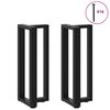 vidaXL Console Table Legs T-Shaped&nbsp;2 pcs Black 38x25x(72-73) cm Steel