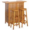 vidaXL 3 Piece Garden Bar Set Solid Wood Acacia