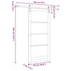 vidaXL Sliding Door White and Black 93 x 202 cm Solid Pine Wood