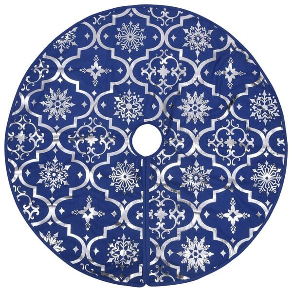 vidaXL Luxury Christmas Tree Skirt with Sock Blue 122 cm Fabric