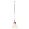 vidaXL Industrial Hanging Lamp White Iron & Solid Wood 46 cm E27