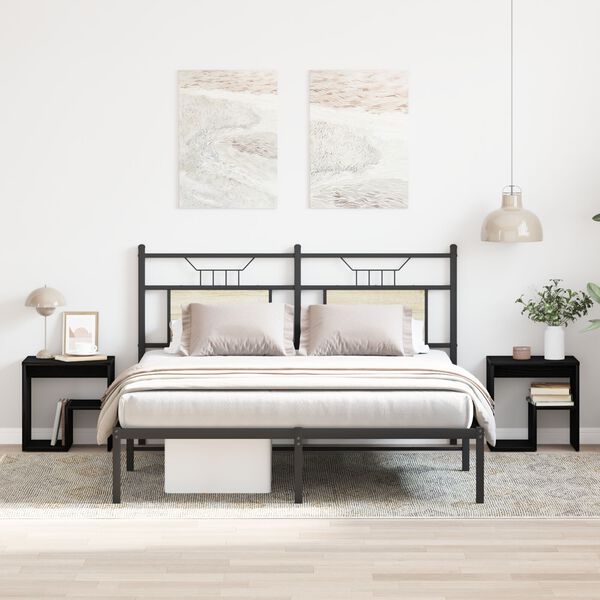 vidaXL Bedside Cabinet 2 pcs Black Oak 40 x 30 x 40 cm Engineered Wood