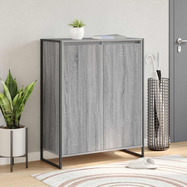 vidaXL Shoe Cabinet Grey Sonoma 79 x 36 x 100 cm Engineered Wood