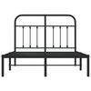 vidaXL Metal Bed Frame without Mattress with Headboard Black 120x200cm