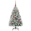 vidaXL Artificial Christmas Tree Green and White 120 cm PVC and Metal