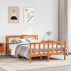 vidaXL Bed Frame with Headboard without Mattress Wax Brown 120x190 cm Small Double