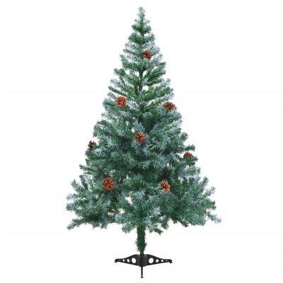 vidaXL Frosted Christmas Tree with Pinecones 150 cm