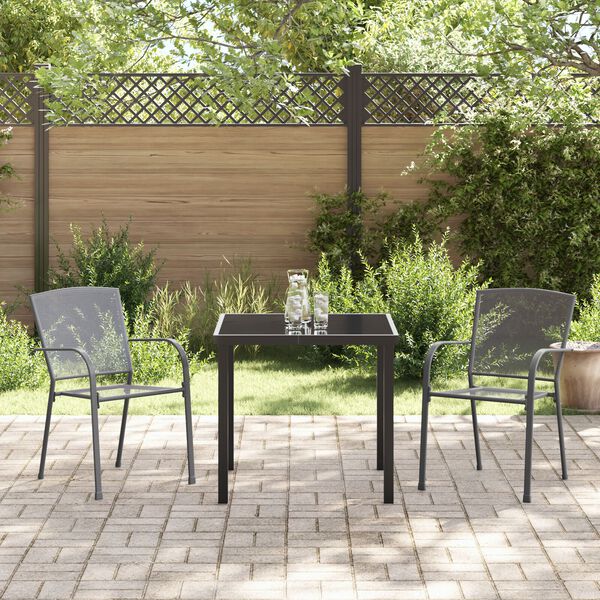 vidaXL Garden Dining Set 5 pcs Anthracite Steel