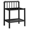 vidaXL Bedside Cabinet Black 45x34.5x62.5 cm Metal and Glass