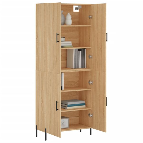 vidaXL Highboard Sonoma Oak 69.5x34x180 cm Engineered Wood