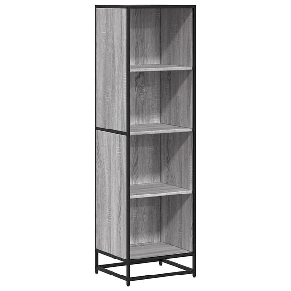 vidaXL Book Cabinet Grey Sonoma 40x35x139 cm Engineered Wood