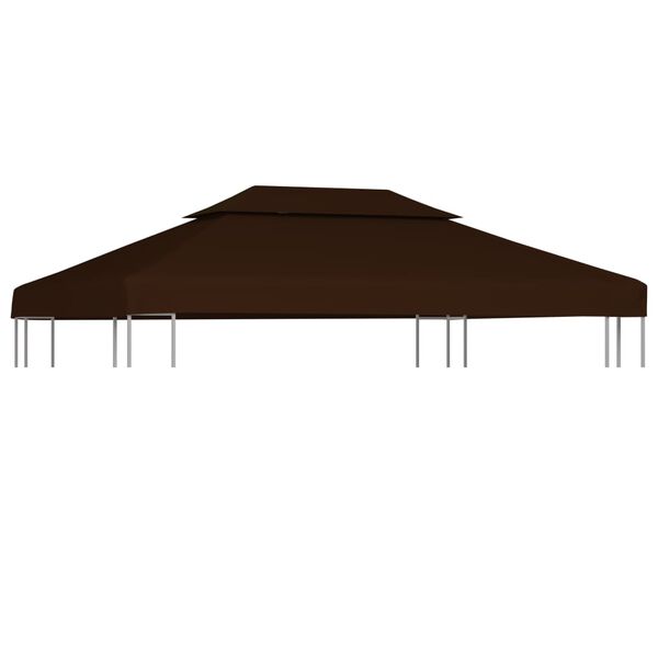 vidaXL 2-Tier Gazebo Top Cover 310 g/m&sup2; 4x3 m Brown